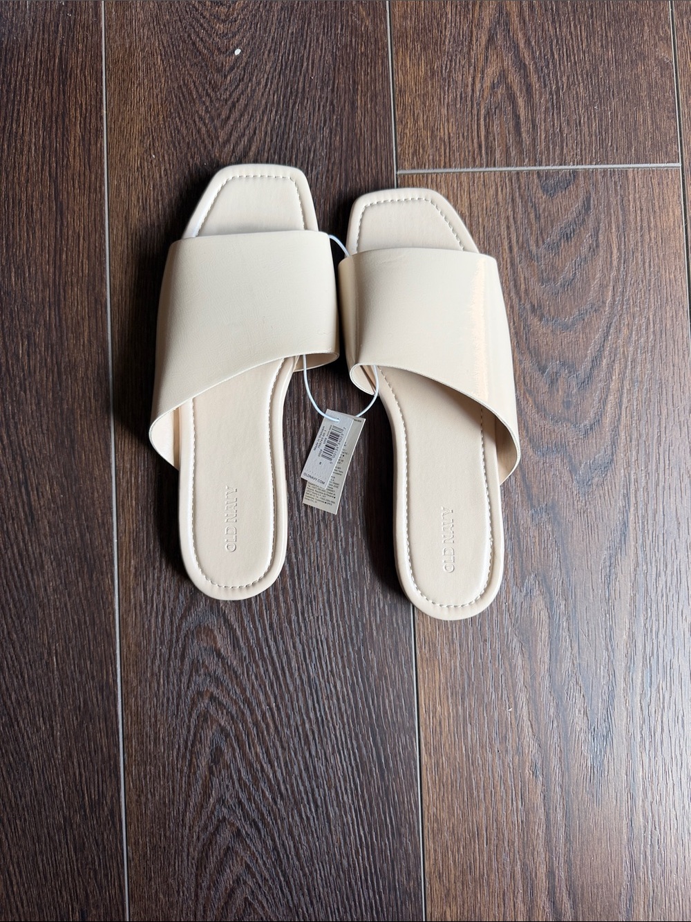 Old Navy Women's Cream Cross-Band Slide Sandals